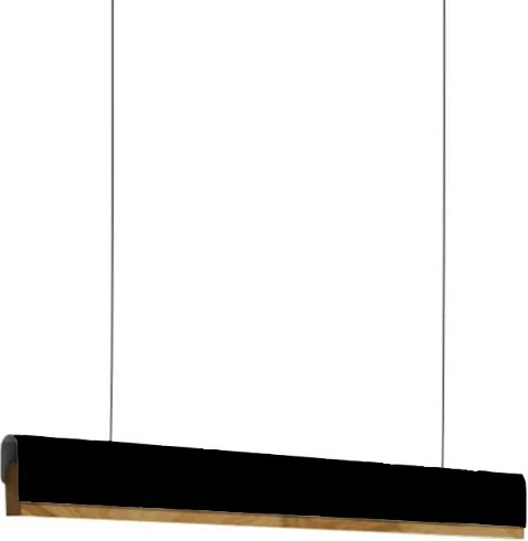 Llambë tavani Rafmole led metal-dru e zezë 120x7.5cm