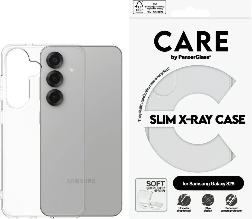 Mbështjellës PanzerGlass CARE Fashion X-Ray për Samsung Galaxy S25, Transparent