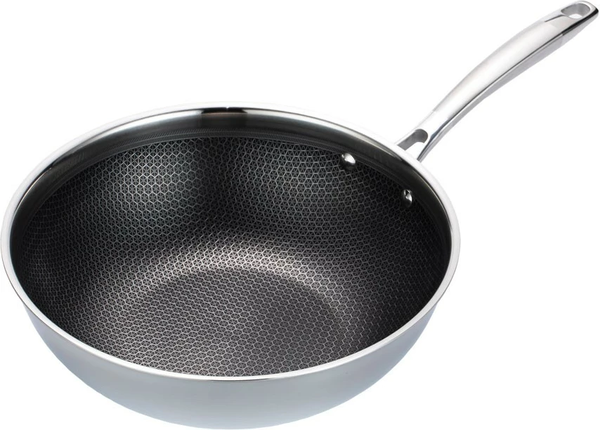Tigan i thellë wok Feel-Maestro MR-1224-30, 30 cm, çelik inox, jo-ngjitës, argjend