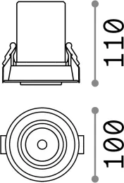 Ndriçues të integruar në tavan Nova fi 12w 3000k