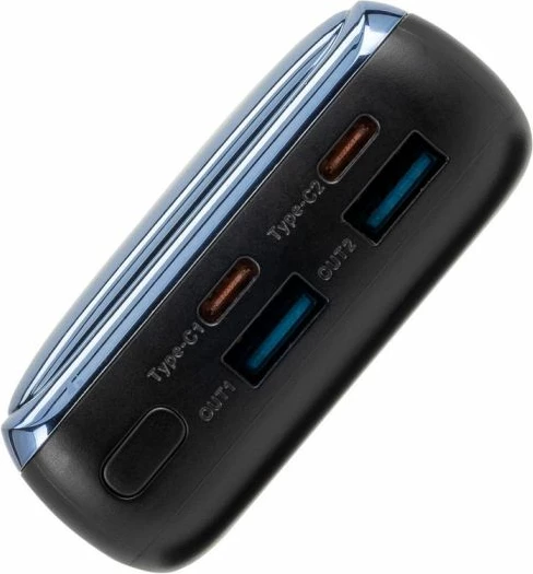 Powerbank Rivacase VA1075 20000mAh 45W QC3.0/PD me LCD, e zezë