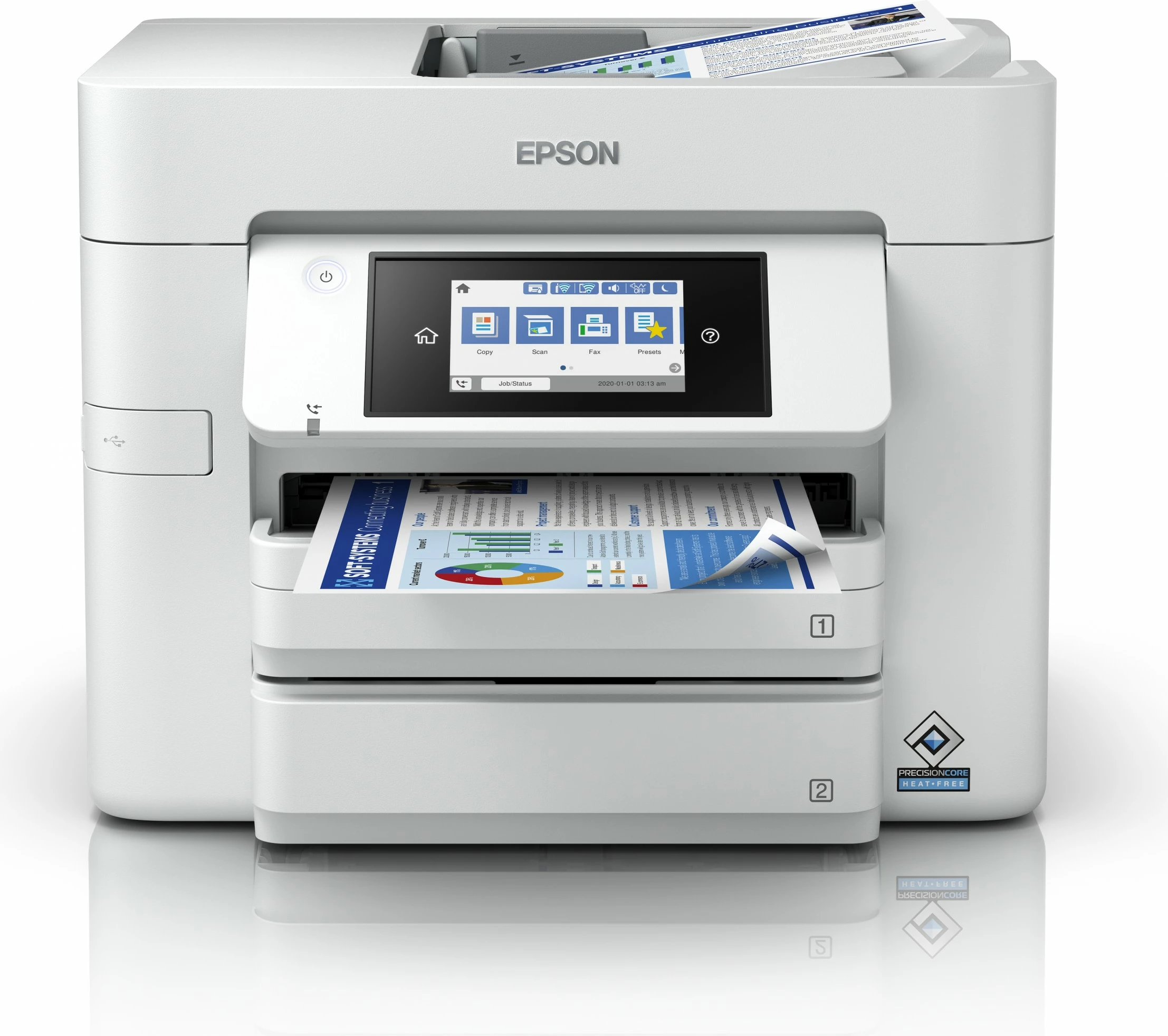 Printer multifunksional Epson WorkForce Pro WF-C4810DTWF, Wi-Fi, ADF, Duplex, i bardhë