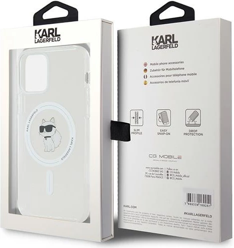 Mbështjellës Karl Lagerfeld IML Choupette MagSafe për iPhone 12/12 Pro, Transparent