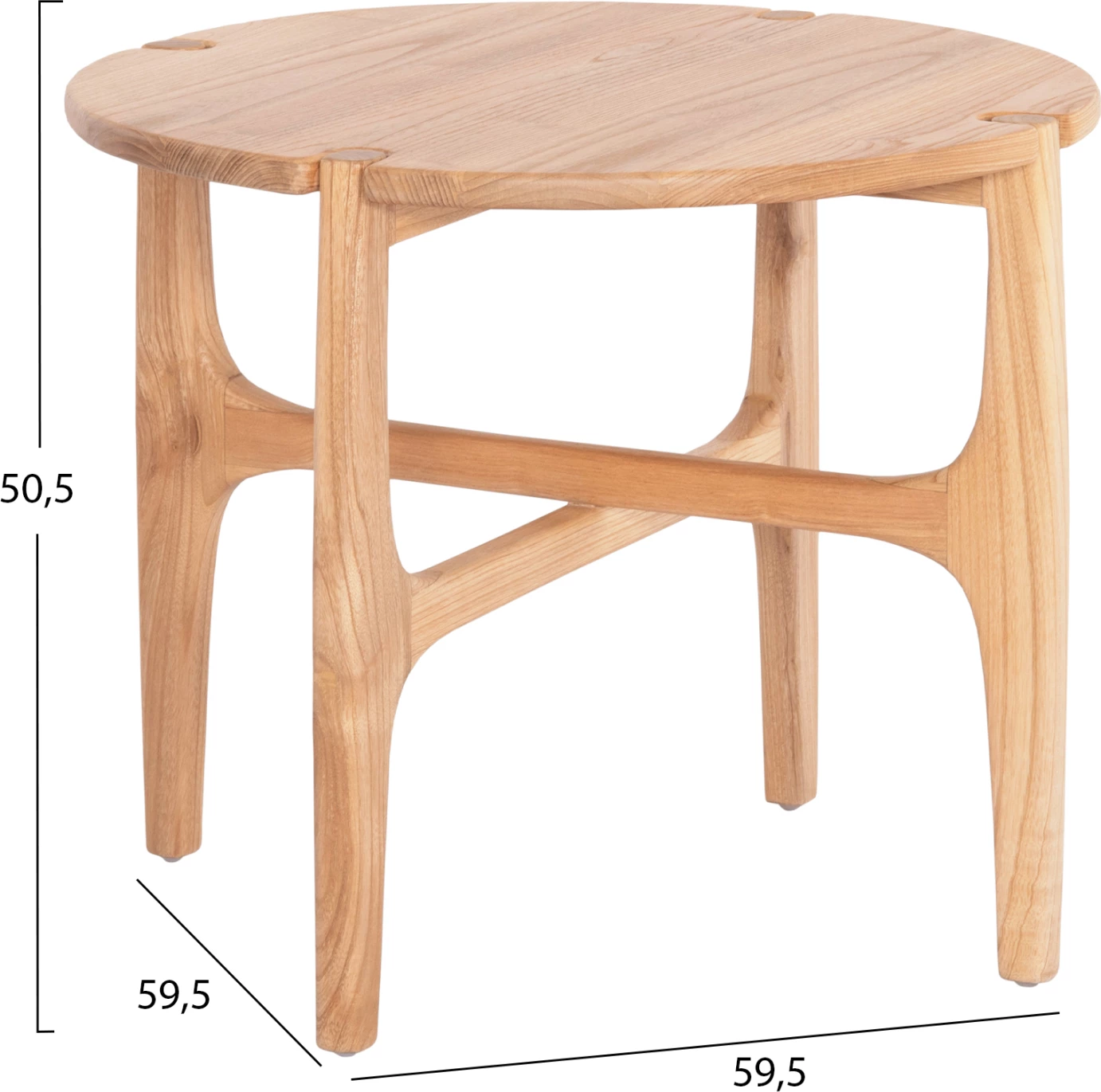 Tavolinë anësore e rrumbullakët KATAL FH9932 dru Sungkai ngjyrë natyrale Φ59,5x50,5Hcm