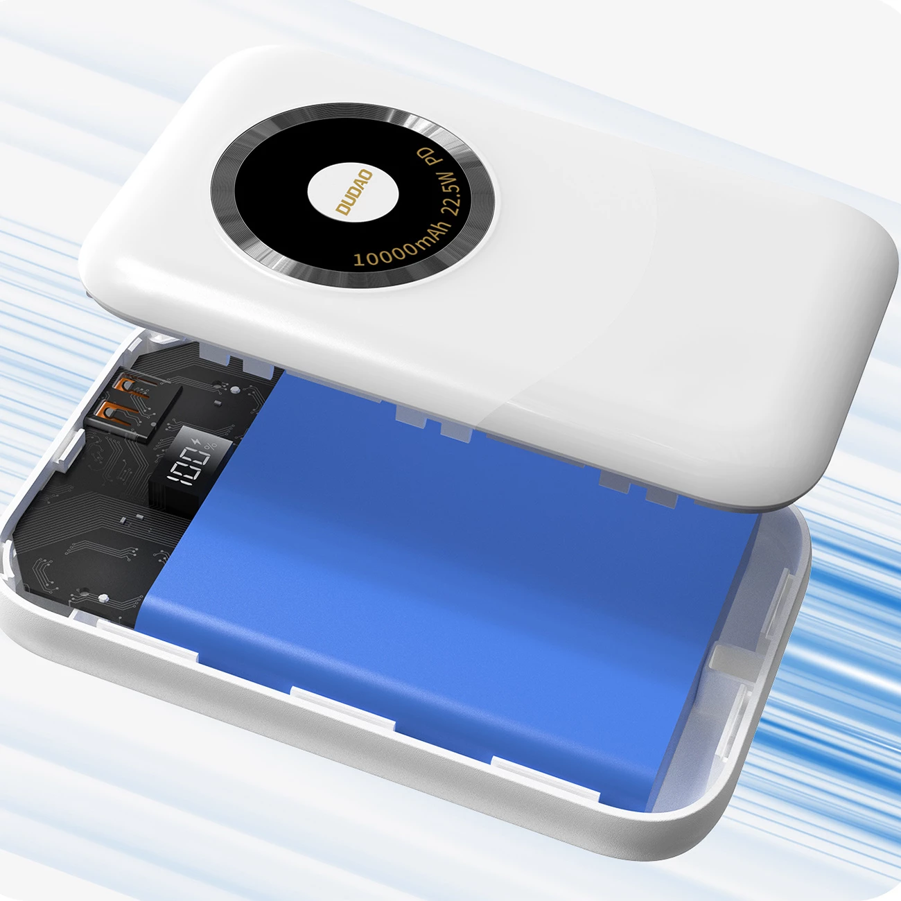 Powerbank Dudao K21 Mini 10000mAh 22.5W USB-A/USB-C, bezhë