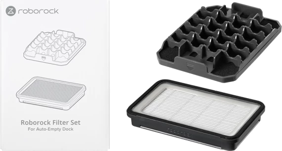 Set filtrash ROBOROCK për stacion vetë-zbrazës H60 Hub Ultra/H60 Hub Pro, HEPA, 2 copë, e zezë/bardhë