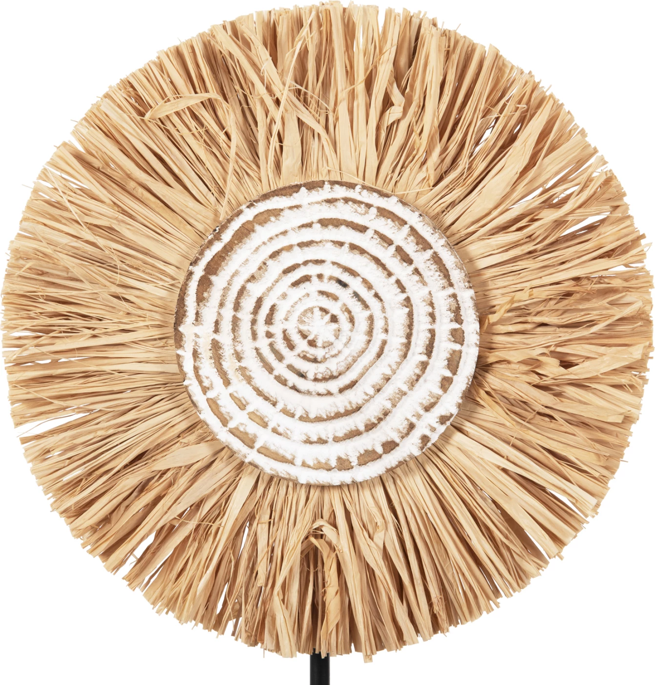 Dekor tavoline FH4224 fibra rafie në bazë druri natyrale-e zezë 18x9x43H cm