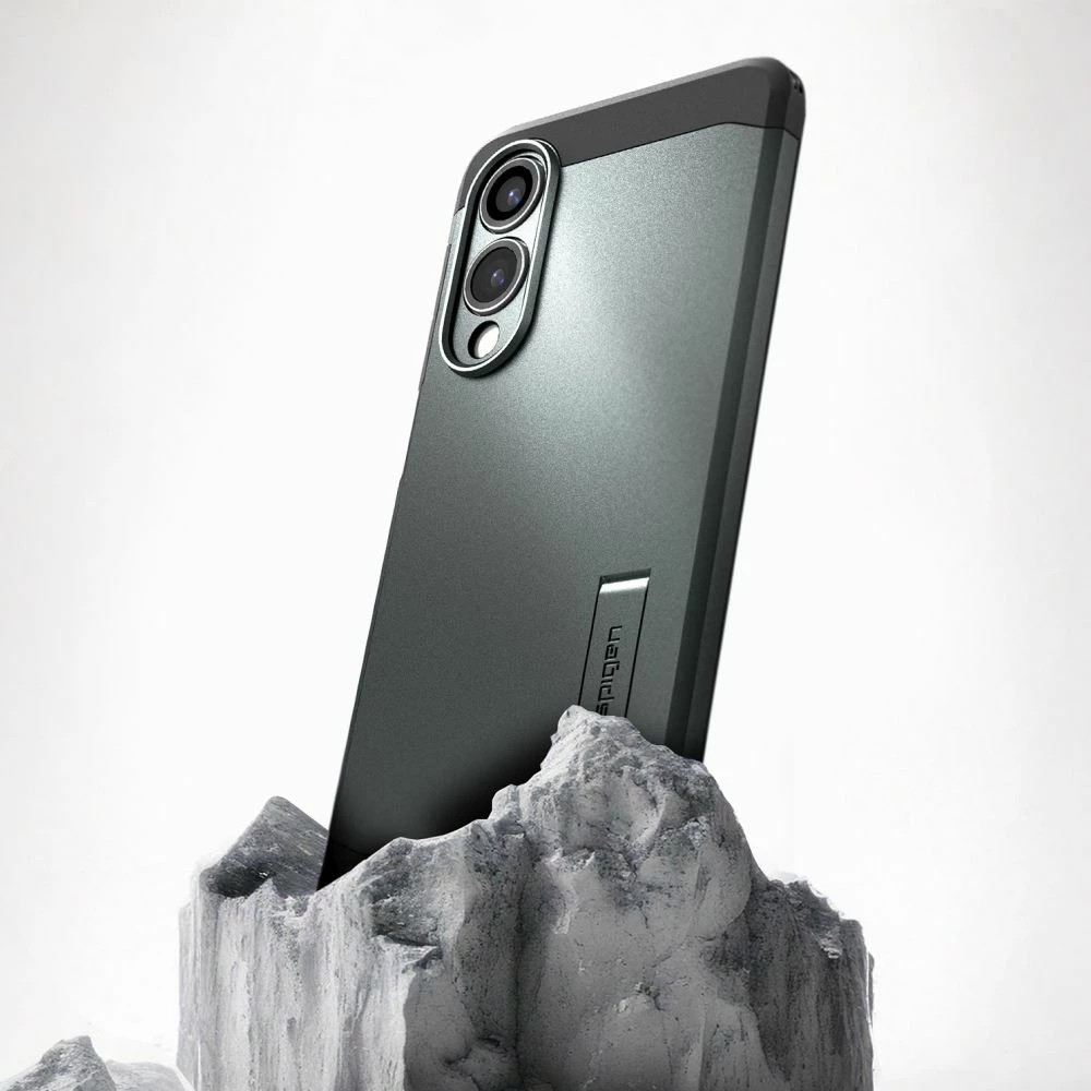 Mbështjellës Spigen Tough Armor MagSafe për Samsung Galaxy S25 Edge, Jeshil/Ezezë