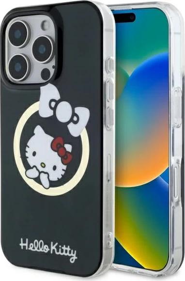 Mbështjellës Hello Kitty IML Fun Bow MagSafe për iPhone 16 Pro, Zi