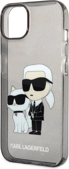 Mbështjellës Karl Lagerfeld Karl&Choupette për iPhone 14 Plus, i zi