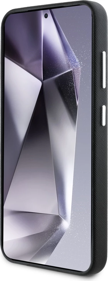 Mbështjellës Karl Lagerfeld Saffiano Full Wrapped Elongated Metal Logo MagSafe për Samsung Galaxy S25+, i zi