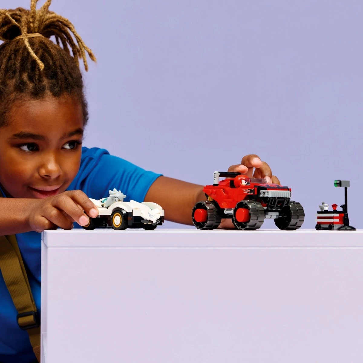 Set LEGO Sonic the Hedgehog 77118 Silver me makinë vs Knuckles me monster truck, 378 pjesë, 8+