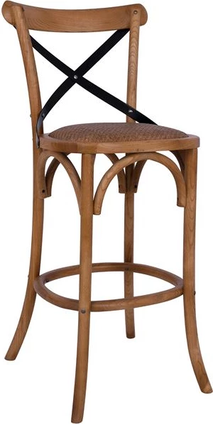 Karrige për bar, druri Forenza FH8304, metalike me shpinë të kryqëzuar, 50x58x113 cm