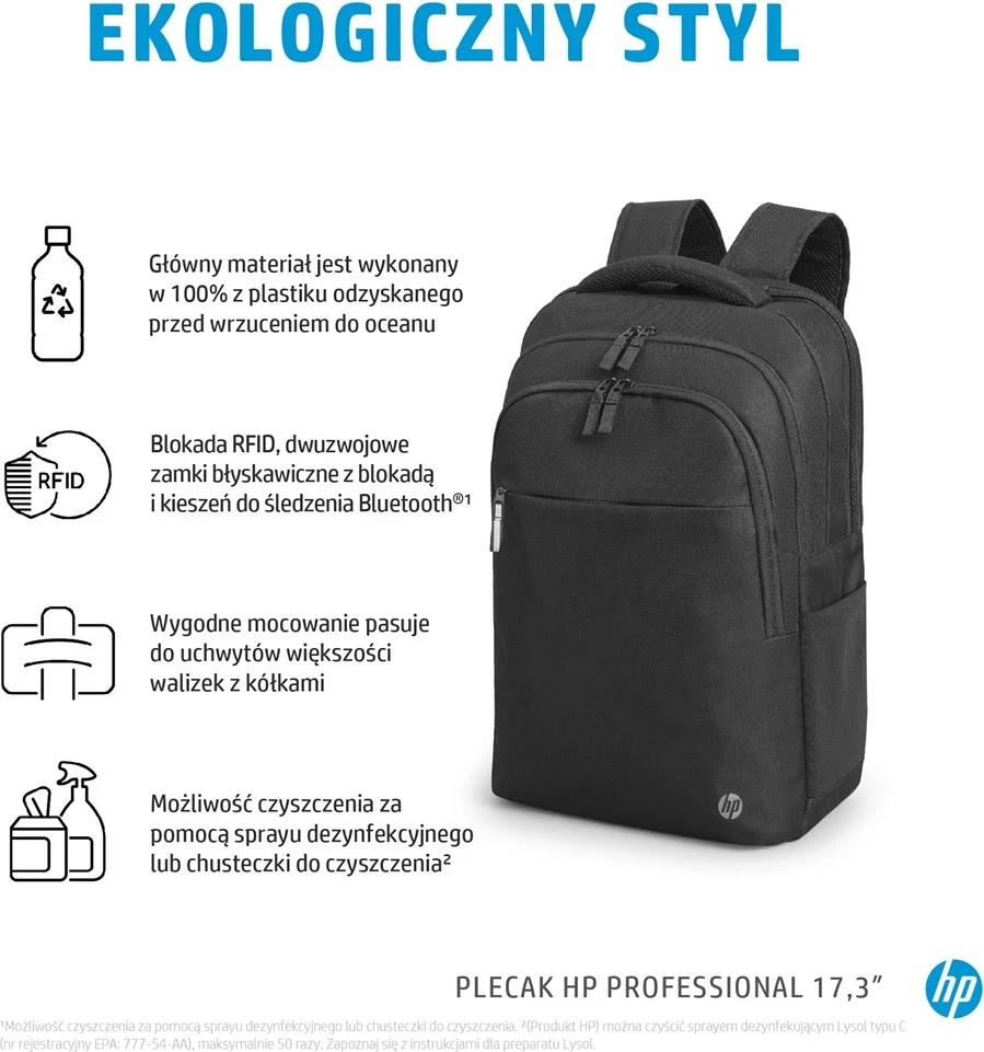 Çantë shpine për laptop HP Professional 17.3-inch, e zezë