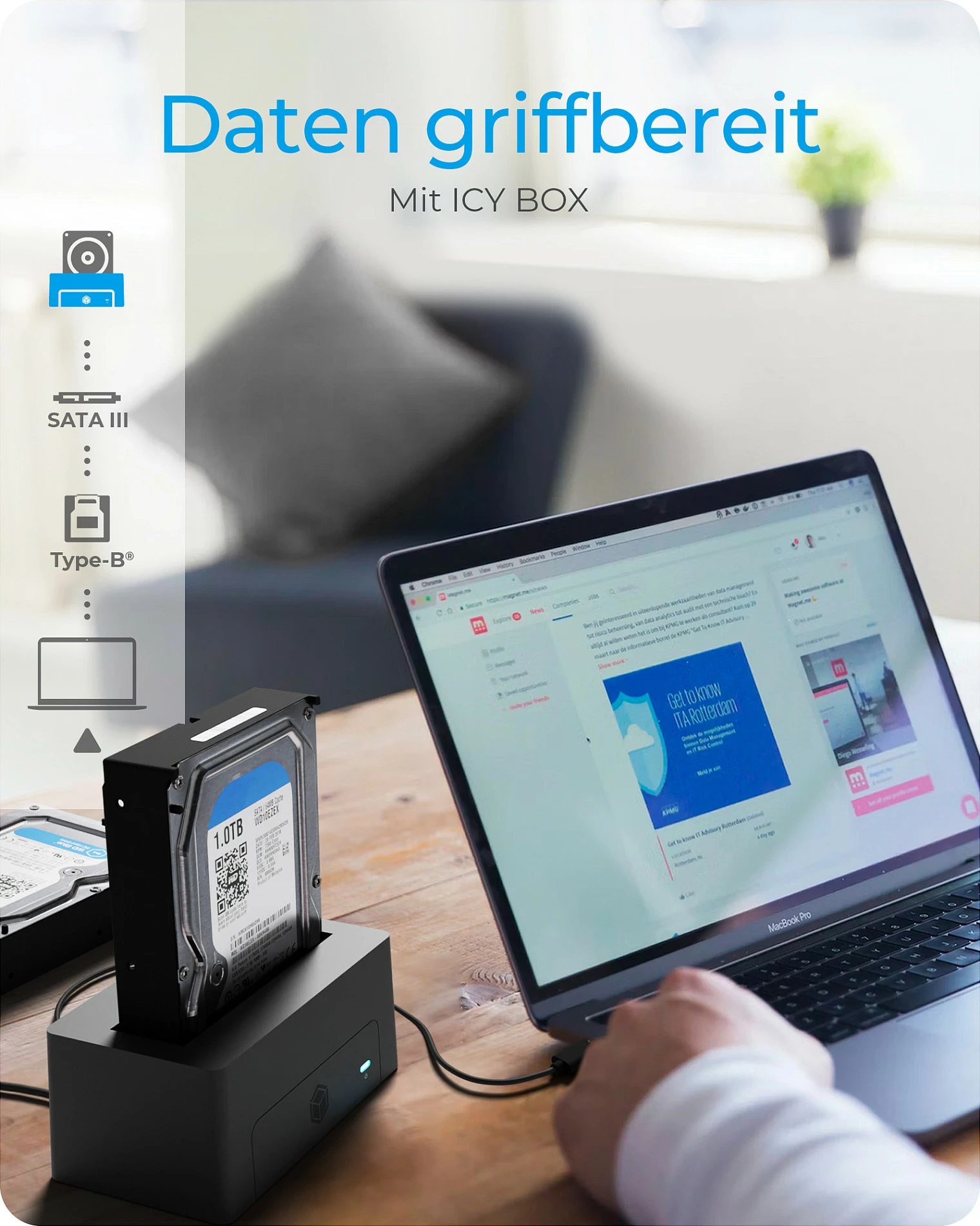 Kasë e jashtme ICY BOX IB-1121-U3, për HDD/SSD 2.5/3.5", USB 3.2, e zezë