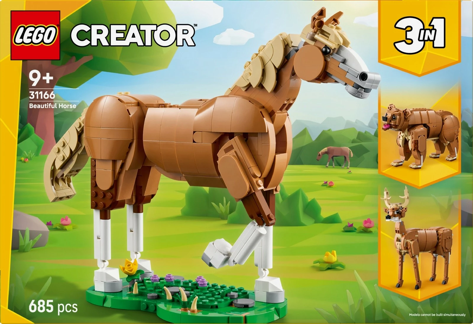 Set LEGO Creator 3-in-1 31166 Beautiful Horse, 685 pjesë