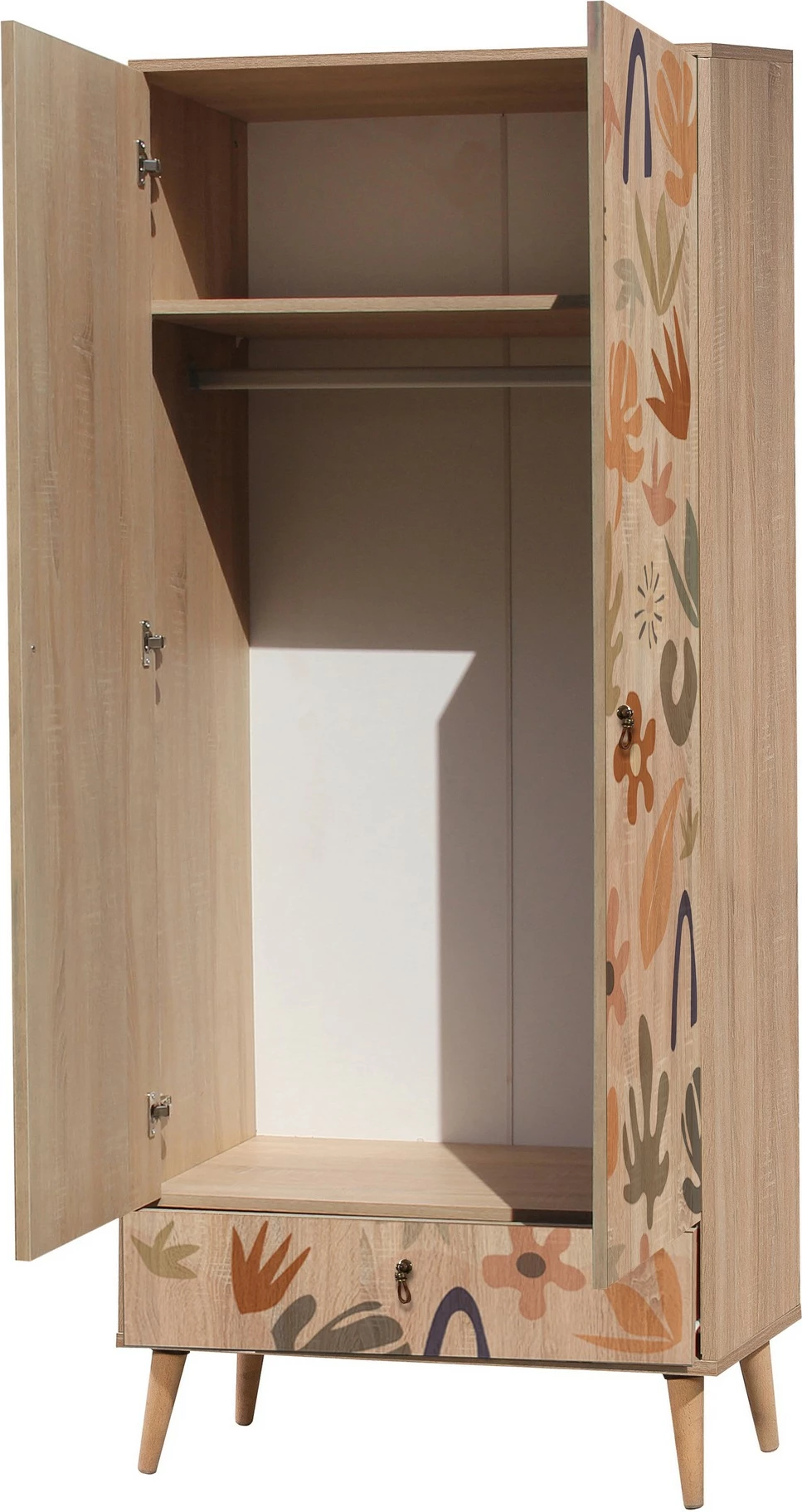 Dollap Hanah Home, City Gardrop Leaf, shumëngjyrësh, 80x190x45cm