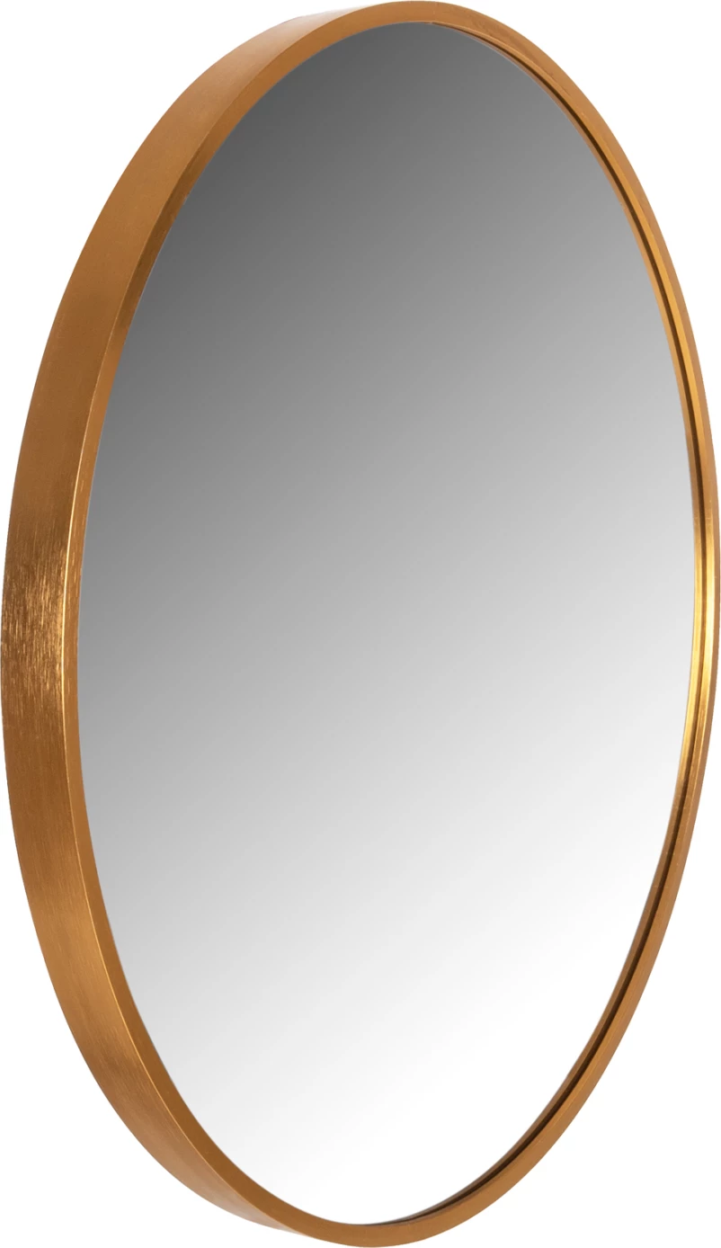 Pasqyrë muri e rrumbullakët, kornizë alumini në ar, FH9582.30, Φ50x3 cm