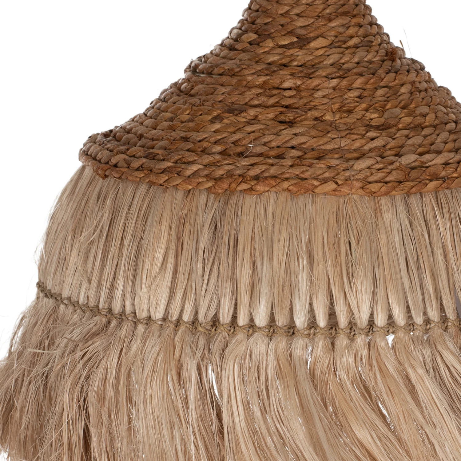 Llambë tavanore me thekë prej abaka, ngjyrë natyrale, 36x36x40H cm, FH7753