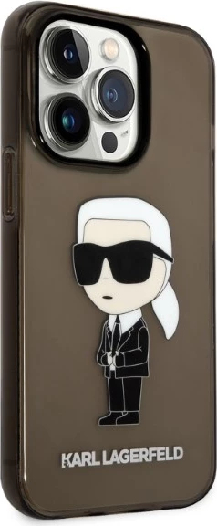 Mbështjellës Karl Lagerfeld Ikonik Karl për iPhone 14 Pro Max, i zi