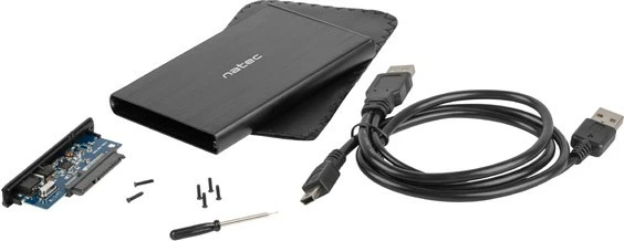 Kasë Natec Rhino NKZ-0448 për hard disk 3.5", USB 3.0, Alumini, E zezë