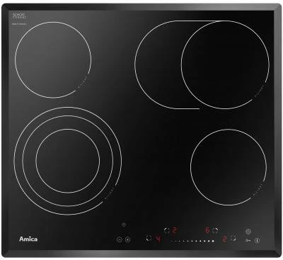 Pllakë qeramike Amica PC6411FTS, 4 zona, kontroll me prekje, e zezë
