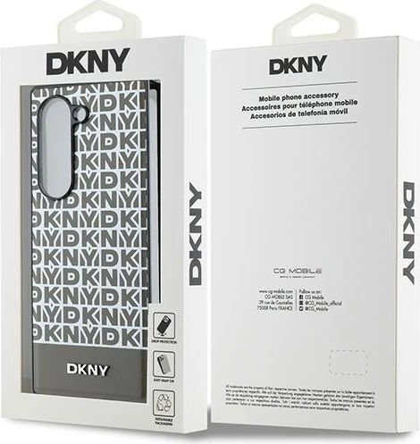 Mbështjellës DKNY Repeat Pattern Bottom Stripe për Samsung Galaxy Z Fold 6, Kafe