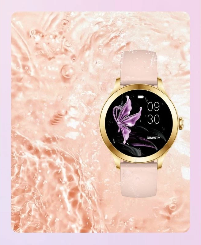 Smartwatch Gravity për femra, gold