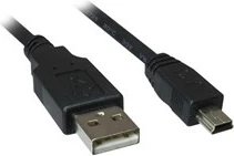 Kabllo USB 2.0 SHARKOON 2m, USB A në Mini-USB B, e zezë