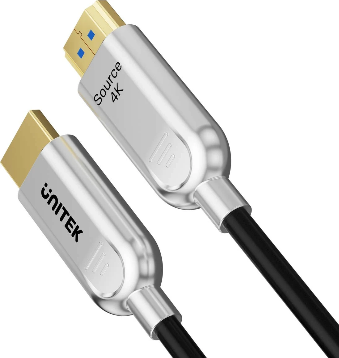Kabllo HDMI optike Unitek 2.0, 15m, 4K 60Hz, argjend-e zezë