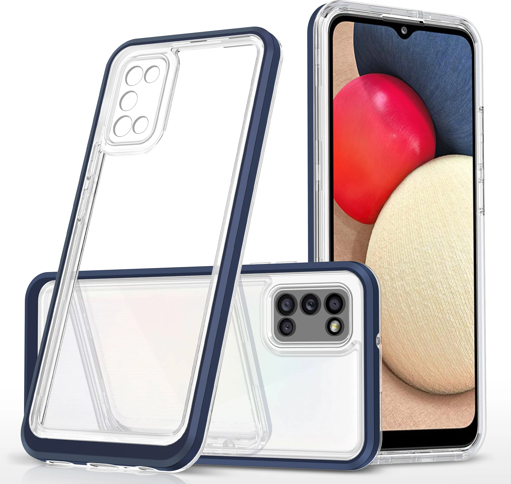 Mbështjellës Hurtel Hybrid Armor Clear 3in1 për Samsung Galaxy A03s, Kaltër/Transparent