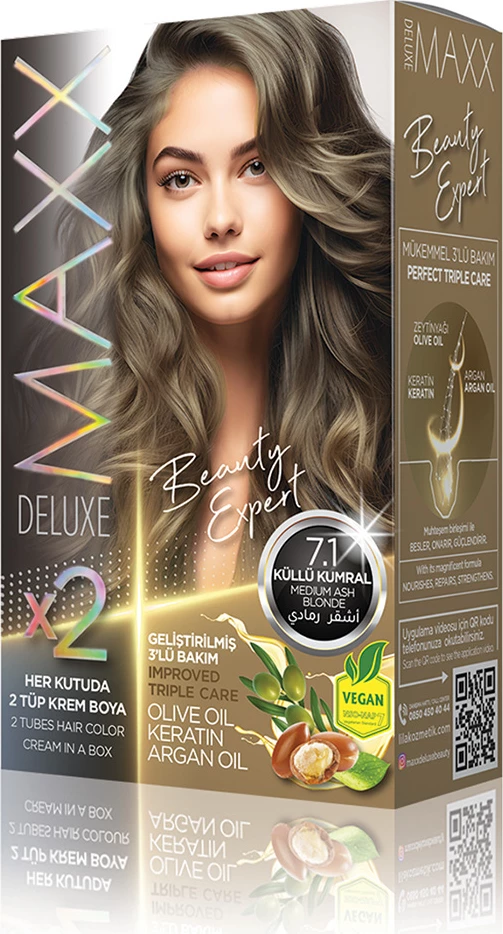 Ngjyrë për flokë SET B-EXPERT 7.1 Medium Ash Blonde, 2 x 50 ml