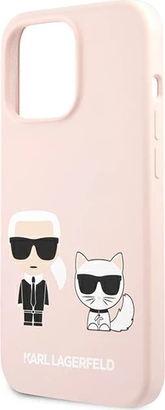 Mbështjellës Karl Lagerfeld KLHCP13LSSKCI për iPhone 13/13 Pro 6.1", silikon, rozë e çelur