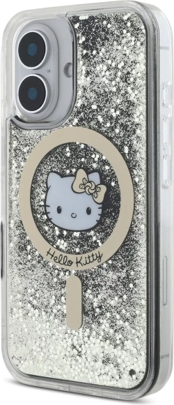 Mbështjellës Hello Kitty Liquid Glitter Fever MagSafe për iPhone 16, Gold