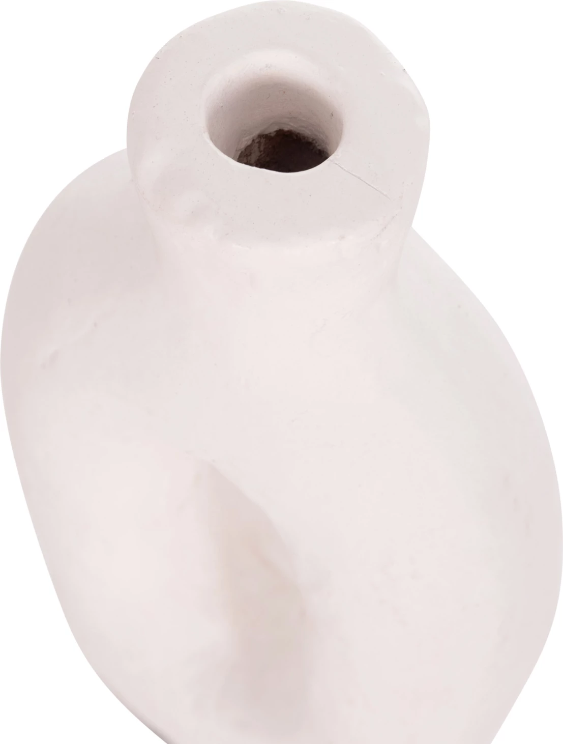 Vazo dekorative CLAYVON, terrakotë, ngjyrë e bardhë, 10x5x21cm