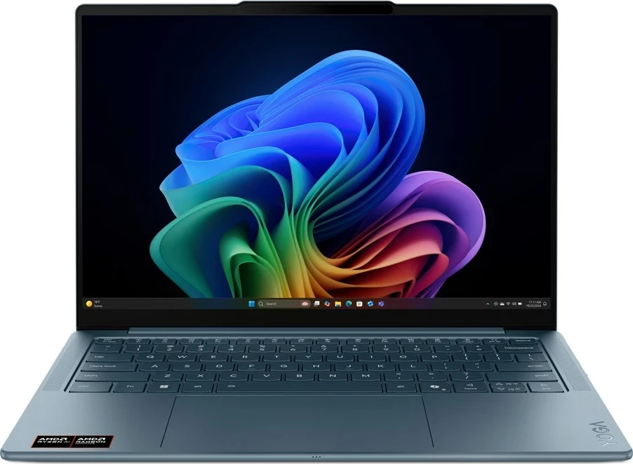 Laptop Lenovo Yoga Slim 7 14AKP10 Copilot+ PC, AMD Ryzen AI 5 340, 16 GB RAM, 512 GB SSD, 14" WUXGA, Teal