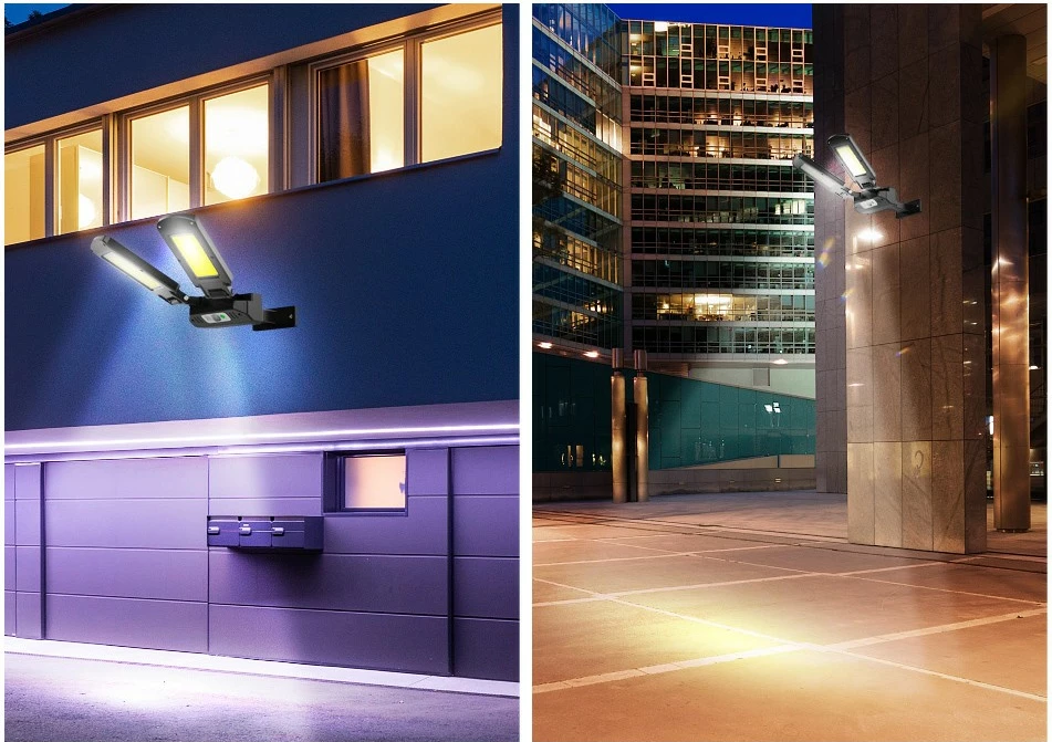 Lampë rruge solare LED Maclean MCE447 me sensor lëvizjeje dhe telekomandë, IP54, 2x450lm, 6500K