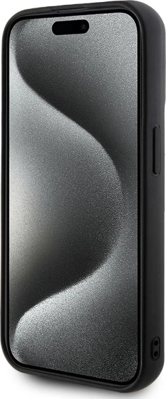 Mbështjellës Karl Lagerfeld 3D Rubber Signature për iPhone 15 Pro, i zi