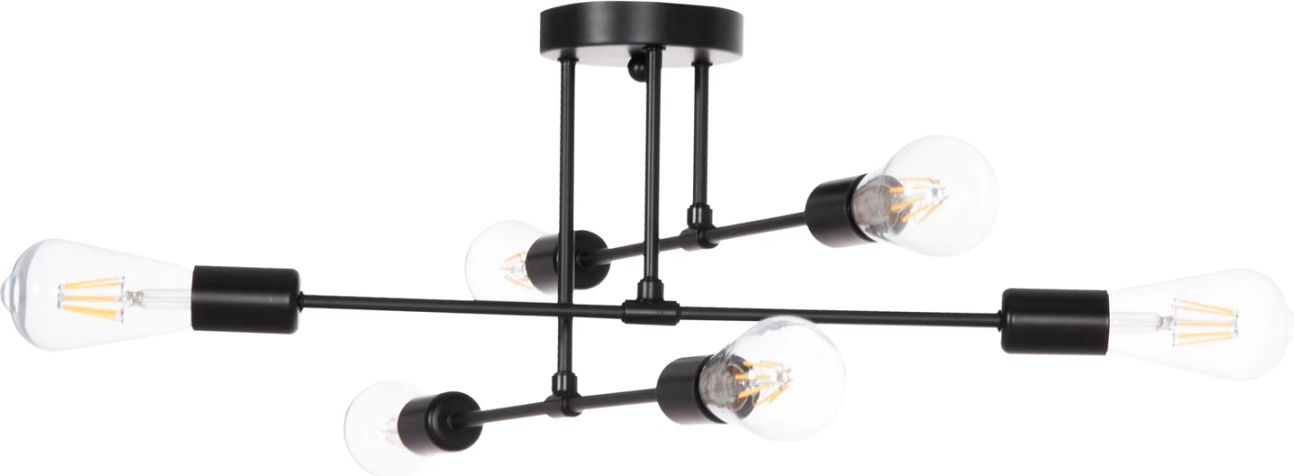 Llambë tavani me shumë drita, metal i zi, LIGHTY FH7427.11, 51x51x23cm