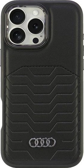 Mbështjellës Audi Synthetic Leather MagSafe për iPhone 16 Pro Max 6.9", i zi