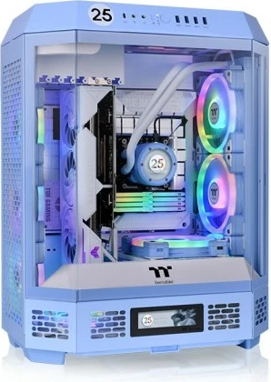 Kasë, Thermaltake, The Tower 600 TG (CA-1Z1-00MFWN-00), ATX/Micro ATX/Mini ITX, xhami i temperuar, blu Hydrangea