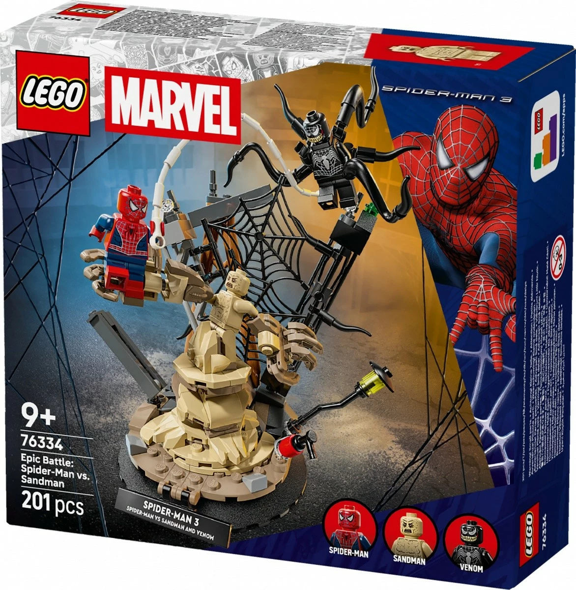 Set ndërtimi LEGO Marvel 76334 Epic Battle: Spider-Man vs. Sandman, 201 pjesë, 9+