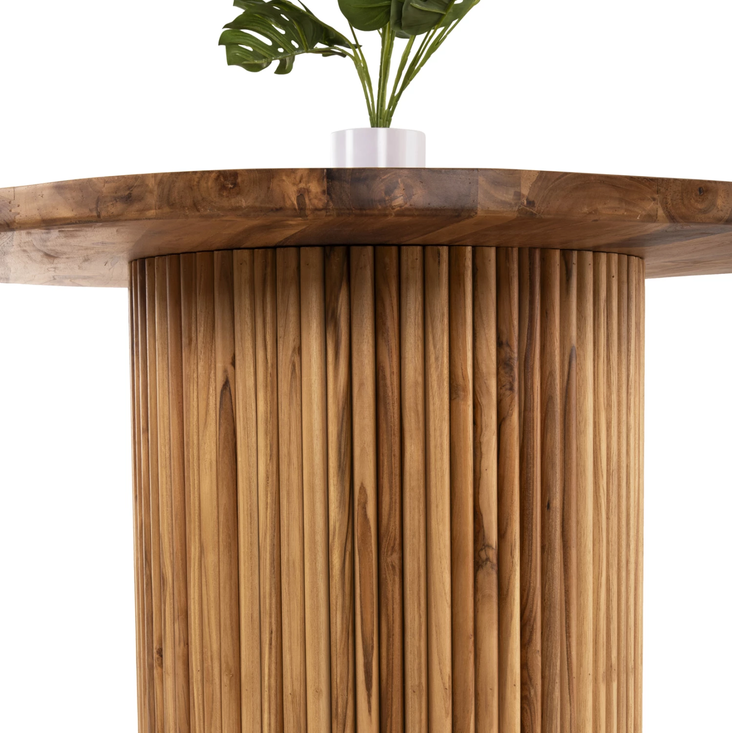 Tavolinë ngrënieje DREMA1, dru tik i fortë, rrumbullake, 100x80cm, trashësi 3cm