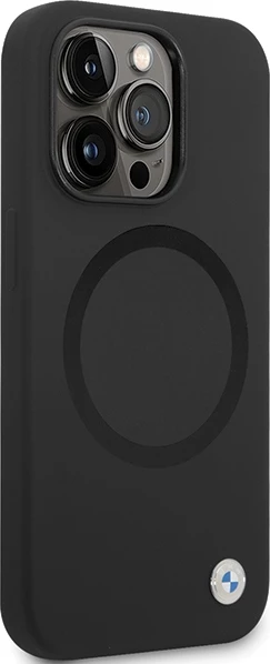 Mbështjellës BMW BMHMP14XSILBK2 për iPhone 14 Pro Max 6.7", Liquid Silicone MagSafe, Zi