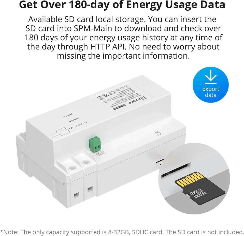 Matës I Energjisë SONOFF SPM-4Relay (Bardhë)