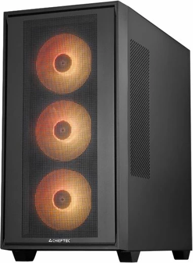 Kasë CHIEFTEC HUNTER 3 GS-03B-OP ATX/E-ATX USB-C RGB me xham të temperuar, e zezë