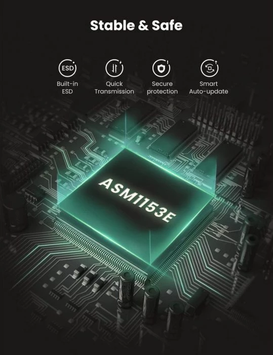Adapter USB-C 3.1 Gen1 në SATA UGREEN 70610 për 2.5\" HDD/SSD, 50cm, i zi, në kuti
