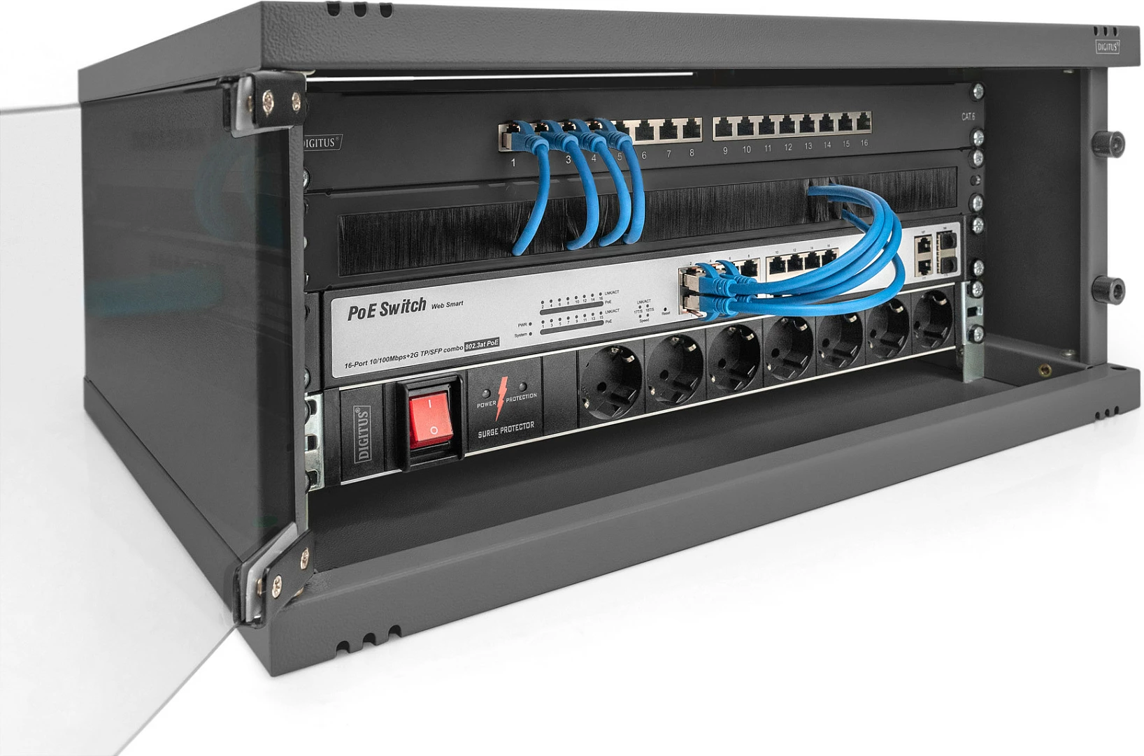 Kasë muri Digitus SOHO 4U 241x540x400mm, e zezë