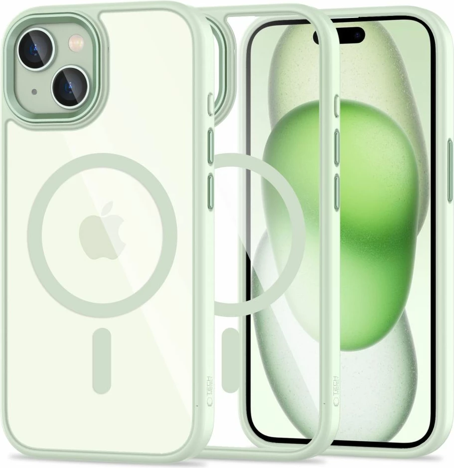 Mbështjellës Tech-Protect MagMat MagSafe për iPhone 15, Transparent, Gjelbër