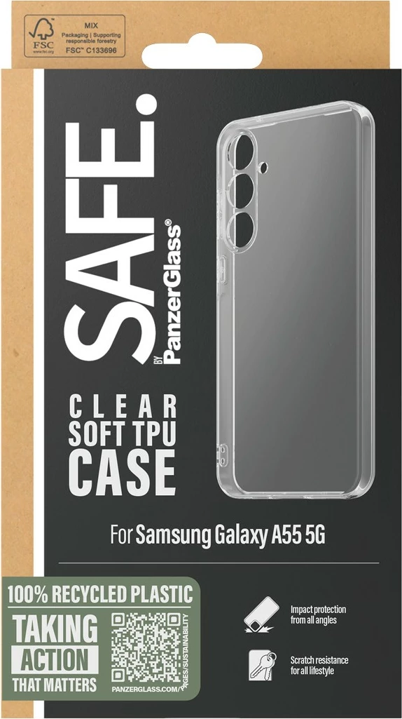 Mbështjellës PanzerGlass për Samsung A55 5G, transparent